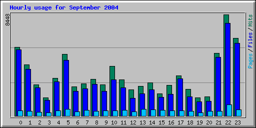 Hourly usage for September 2004